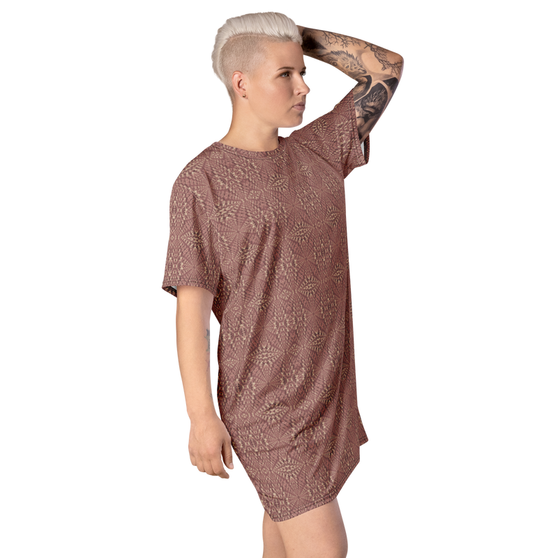Product name: Recursia Fabrique Unknown T-Shirt Dress In Pink. Keywords: Clothing, Print: Fabrique Unknown, T-Shirt Dress, Women's Clothing
