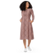 Product name: Recursia Illusions Game Long Sleeve Midi Dress In Pink. Keywords: Clothing, Long Sleeve Midi Dress, Women's Clothing, Print: llusions Game