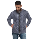 Product name: Recursia Illusions Game Men's Bomber Jacket In Blue. Keywords: Clothing, Men's Bomber Jacket, Men's Clothing, Men's Tops, Print: llusions Game