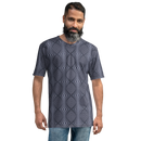 Product name: Recursia Illusions Game Men's Crew Neck T-Shirt In Blue. Keywords: Clothing, Men's Clothing, Men's Crew Neck T-Shirt, Men's Tops, Print: llusions Game