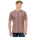 Product name: Recursia Illusions Game Men's Crew Neck T-Shirt In Pink. Keywords: Clothing, Men's Clothing, Men's Crew Neck T-Shirt, Men's Tops, Print: llusions Game