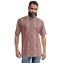 Product name: Recursia Illusions Game Men's Crew Neck T-Shirt In Pink. Keywords: Clothing, Men's Clothing, Men's Crew Neck T-Shirt, Men's Tops, Print: llusions Game