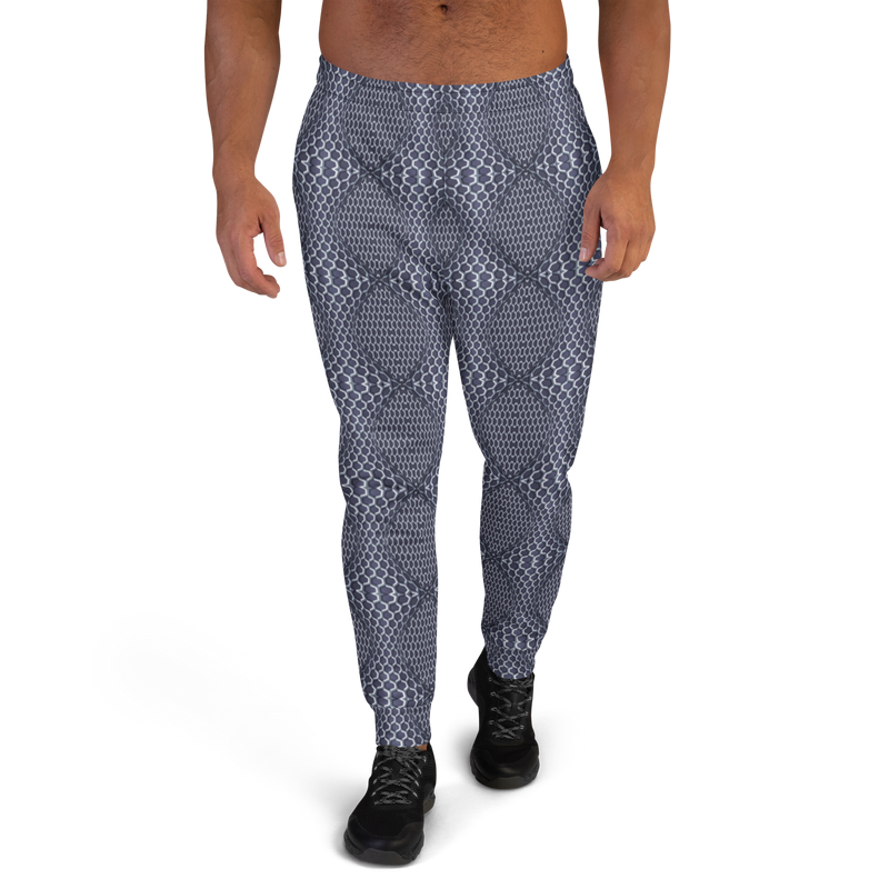 Product name: Recursia Illusions Game Men's Joggers In Blue. Keywords: Athlesisure Wear, Clothing, Men's Athlesisure, Men's Bottoms, Men's Clothing, Men's Joggers, Print: llusions Game