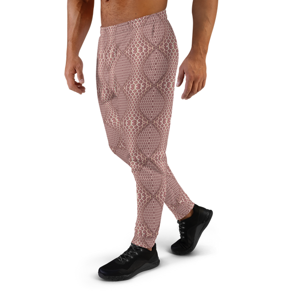 Product name: Recursia Illusions Game Men's Joggers In Pink. Keywords: Athlesisure Wear, Clothing, Men's Athlesisure, Men's Bottoms, Men's Clothing, Men's Joggers, Print: llusions Game