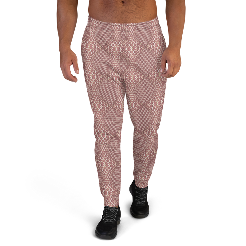 Product name: Recursia Illusions Game Men's Joggers In Pink. Keywords: Athlesisure Wear, Clothing, Men's Athlesisure, Men's Bottoms, Men's Clothing, Men's Joggers, Print: llusions Game