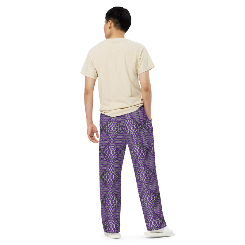 Product name: Recursia Illusions Game Men's Wide Leg Pants. Keywords: Men's Clothing, Men's Wide Leg Pants, Print: llusions Game