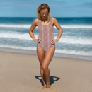 Product name: Recursia Illusions Game One Piece Swimsuit In Pink. Keywords: Clothing, One Piece Swimsuit, Swimwear, Unisex Clothing, Print: llusions Game