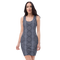 Product name: Recursia Illusions Game Pencil Dress In Blue. Keywords: Clothing, Pencil Dress, Women's Clothing, Print: llusions Game