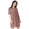 Product name: Recursia Illusions Game T-Shirt Dress In Pink. Keywords: Clothing, T-Shirt Dress, Women's Clothing, Print: llusions Game