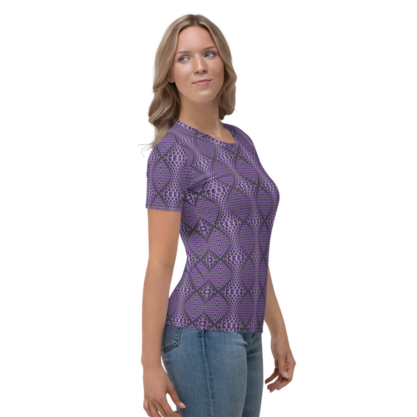 Product name: Recursia Illusions Game Women's Crew Neck T-Shirt. Keywords: Clothing, Women's Clothing, Women's Crew Neck T-Shirt, Print: llusions Game