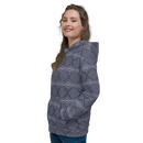 Product name: Recursia Illusions Game Women's Hoodie In Blue. Keywords: Athlesisure Wear, Clothing, Women's Hoodie, Women's Tops, Print: llusions Game