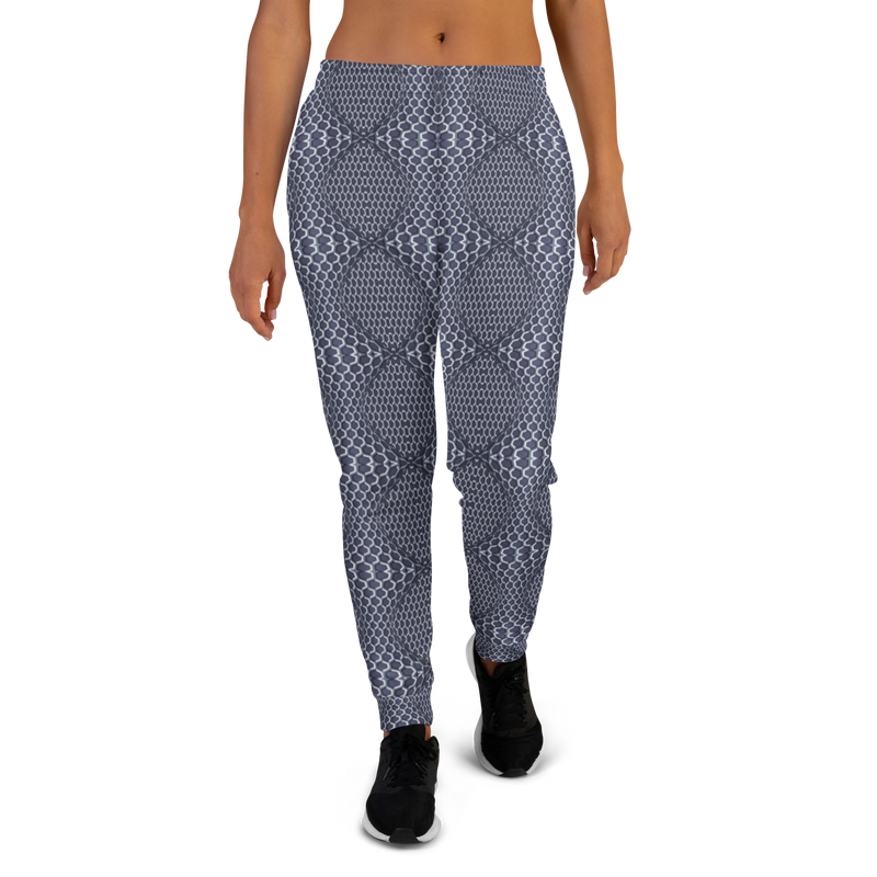 Product name: Recursia Illusions Game Women's Joggers In Blue. Keywords: Athlesisure Wear, Clothing, Women's Bottoms, Women's Joggers, Print: llusions Game