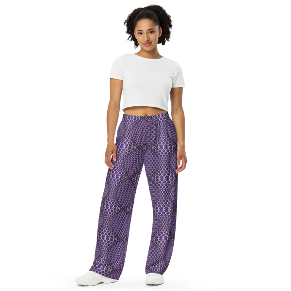 Product name: Recursia Illusions Game Women's Wide Leg Pants. Keywords: Women's Wide Leg Pants, Print: llusions Game