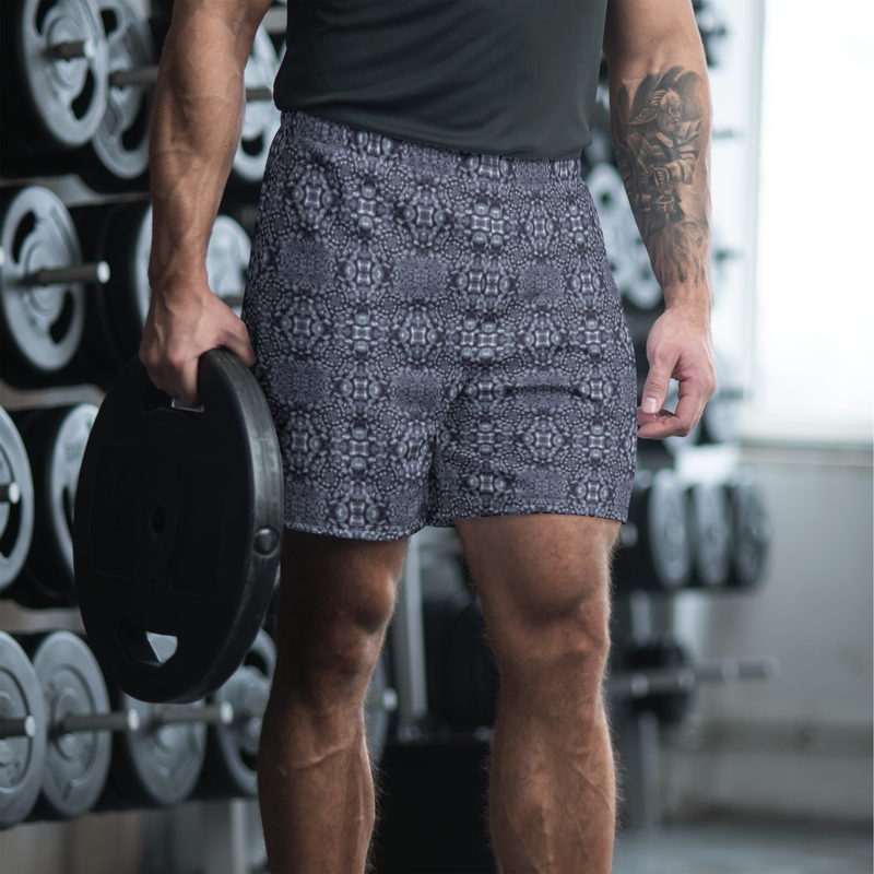 Product name: Recursia Indranet Men's Athletic Shorts In Blue. Keywords: Athlesisure Wear, Clothing, Print: Indranet, Men's Athlesisure, Men's Athletic Shorts, Men's Clothing
