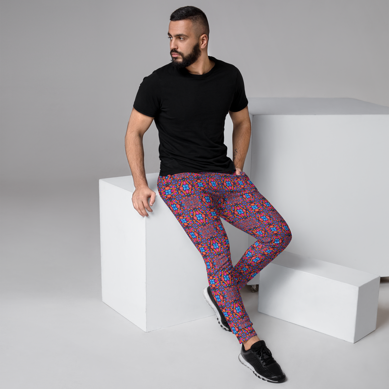 Product name: Recursia Indranet Men's Joggers. Keywords: Athlesisure Wear, Clothing, Print: Indranet, Men's Athlesisure, Men's Bottoms, Men's Clothing, Men's Joggers