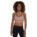 Product name: Recursia Indranet Padded Sports Bra In Pink. Keywords: Athlesisure Wear, Clothing, Print: Indranet, Padded Sports Bra, Women's Clothing