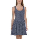 Product name: Recursia Indranet Skater Dress In Blue. Keywords: Clothing, Print: Indranet, Skater Dress, Women's Clothing