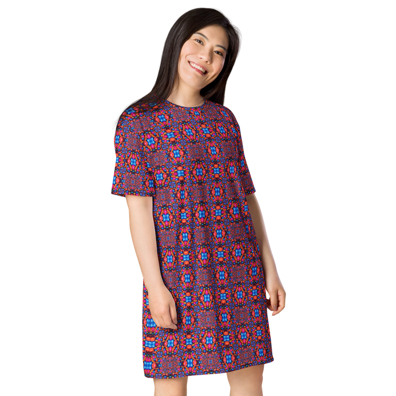 Product name: Recursia Indranet T-Shirt Dress. Keywords: Clothing, Print: Indranet, T-Shirt Dress, Women's Clothing