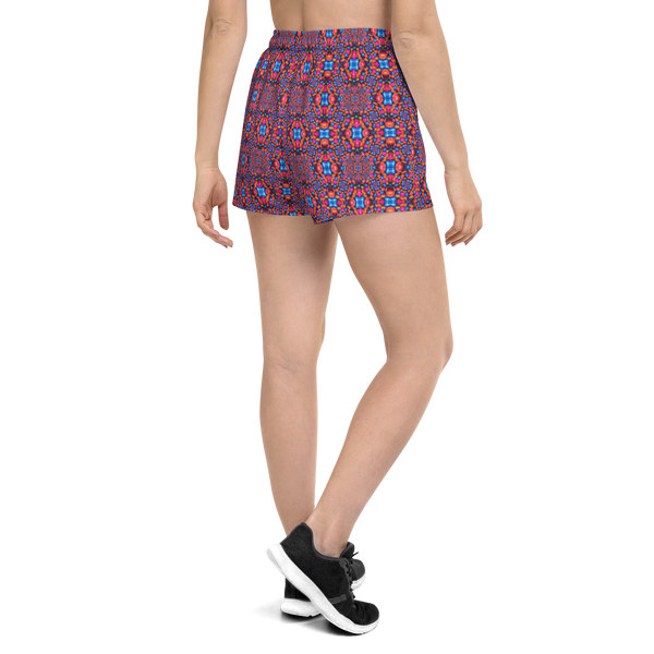 Product name: Recursia Indranet Women's Athletic Short Shorts. Keywords: Athlesisure Wear, Clothing, Print: Indranet, Men's Athletic Shorts