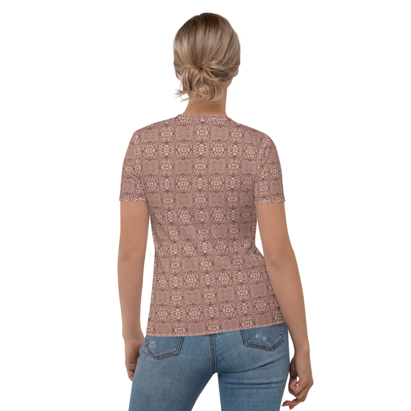 Product name: Recursia Indranet Women's Crew Neck T-Shirt In Pink. Keywords: Clothing, Print: Indranet, Women's Clothing, Women's Crew Neck T-Shirt