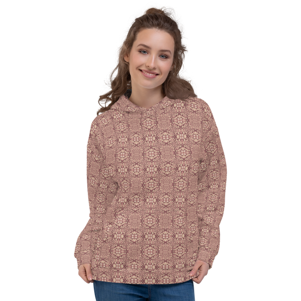 Product name: Recursia Indranet Women's Hoodie In Pink. Keywords: Athlesisure Wear, Clothing, Print: Indranet, Women's Hoodie, Women's Tops