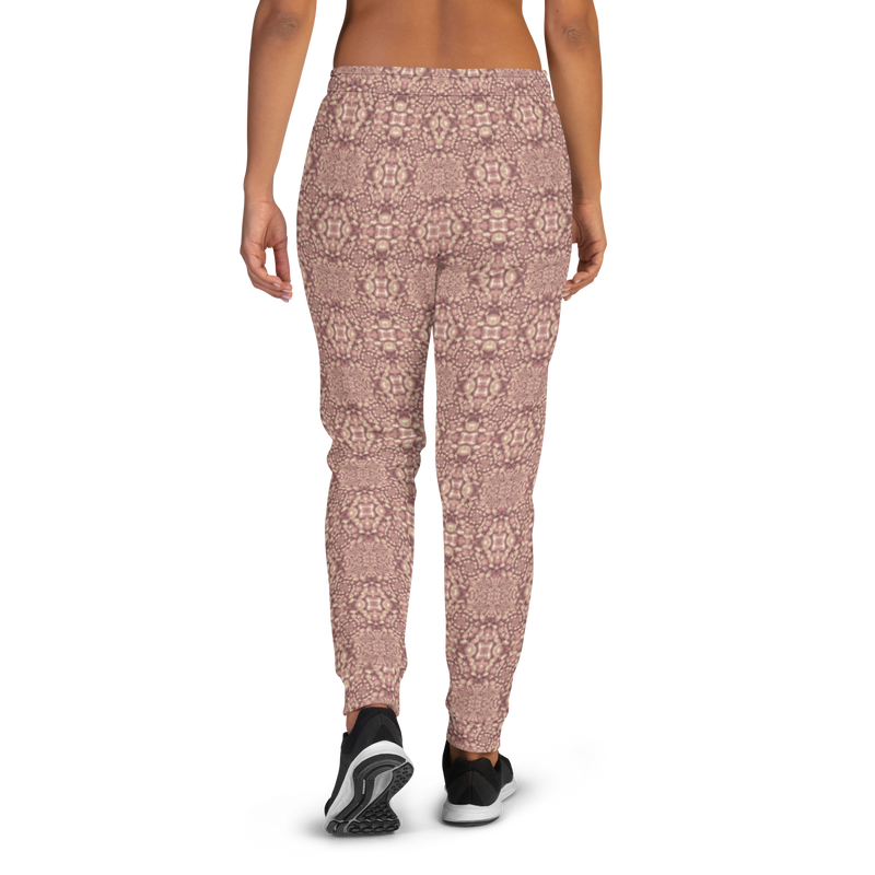 Product name: Recursia Indranet Women's Joggers In Pink. Keywords: Athlesisure Wear, Clothing, Print: Indranet, Women's Bottoms, Women's Joggers