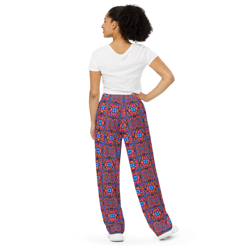 Product name: Recursia Indranet Women's Wide Leg Pants. Keywords: Print: Indranet, Women's Wide Leg Pants