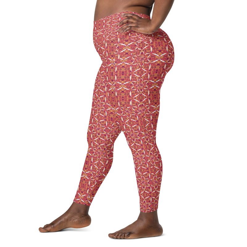 Product name: Recursia Lotus Light Leggings With Pockets. Keywords: Athlesisure Wear, Clothing, Leggings with Pockets, Print: Lotus Light, Women's Clothing