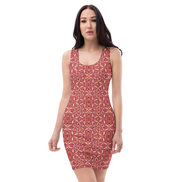 Product name: Recursia Lotus Light Pencil Dress. Keywords: Clothing, Print: Lotus Light, Pencil Dress, Women's Clothing