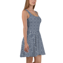 Product name: Recursia Lotus Light Skater Dress In Blue. Keywords: Clothing, Print: Lotus Light, Skater Dress, Women's Clothing