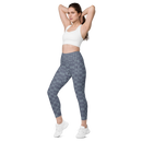 Product name: Recursia Mind Gem III Leggings With Pockets In Blue. Keywords: Athlesisure Wear, Clothing, Leggings with Pockets, Print: Mind Gem, Women's Clothing