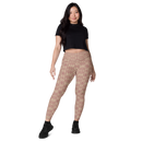 Product name: Recursia Mind Gem III Leggings With Pockets In Pink. Keywords: Athlesisure Wear, Clothing, Leggings with Pockets, Print: Mind Gem, Women's Clothing