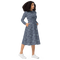 Product name: Recursia Mind Gem III Long Sleeve Midi Dress In Blue. Keywords: Clothing, Long Sleeve Midi Dress, Print: Mind Gem, Women's Clothing