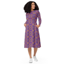 Product name: Recursia Mind Gem III Long Sleeve Midi Dress. Keywords: Clothing, Long Sleeve Midi Dress, Print: Mind Gem, Women's Clothing
