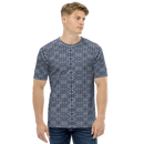 Product name: Recursia Mind Gem I Men's Crew Neck T-Shirt In Blue. Keywords: Clothing, Men's Clothing, Men's Crew Neck T-Shirt, Men's Tops, Print: Mind Gem