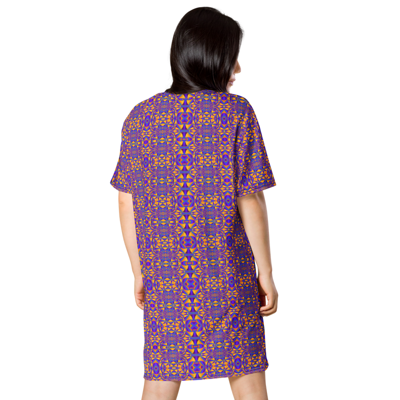 Product name: Recursia Mind Gem III T-Shirt Dress. Keywords: Clothing, Print: Mind Gem, T-Shirt Dress, Women's Clothing