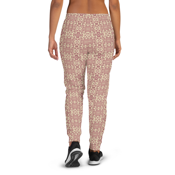 Product name: Recursia Mind Gem I Women's Joggers In Pink. Keywords: Athlesisure Wear, Clothing, Print: Mind Gem, Women's Bottoms, Women's Joggers