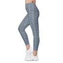 Product name: Recursia Mind Gem II Leggings With Pockets In Blue. Keywords: Athlesisure Wear, Clothing, Leggings with Pockets, Print: Mind Gem, Women's Clothing