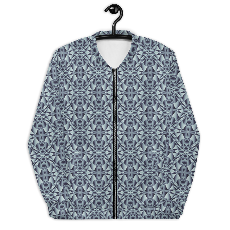 Product name: Recursia Mind Gem II Men's Bomber Jacket In Blue. Keywords: Clothing, Men's Bomber Jacket, Men's Clothing, Men's Tops, Print: Mind Gem