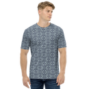 Product name: Recursia Mind Gem II Men's Crew Neck T-Shirt In Blue. Keywords: Clothing, Men's Clothing, Men's Crew Neck T-Shirt, Men's Tops, Print: Mind Gem