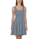 Product name: Recursia Mind Gem II Skater Dress In Blue. Keywords: Clothing, Print: Mind Gem, Skater Dress, Women's Clothing