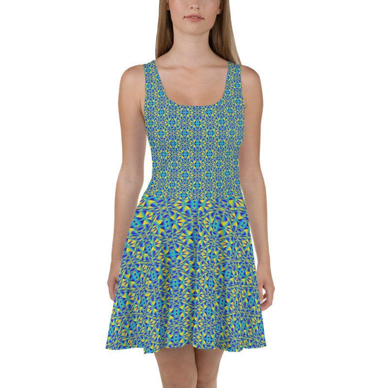 Product name: Recursia Mind Gem II Skater Dress. Keywords: Clothing, Print: Mind Gem, Skater Dress, Women's Clothing