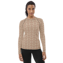 Product name: Recursia Mind Gem II Women's Rash Guard In Pink. Keywords: Print: Mind Gem, Women's Rash Guard
