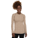 Product name: Recursia Mind Gem II Women's Rash Guard In Pink. Keywords: Print: Mind Gem, Women's Rash Guard