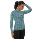 Product name: Recursia Mind Gem II Women's Rash Guard. Keywords: Print: Mind Gem, Women's Rash Guard