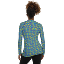 Product name: Recursia Mind Gem II Women's Rash Guard. Keywords: Print: Mind Gem, Women's Rash Guard