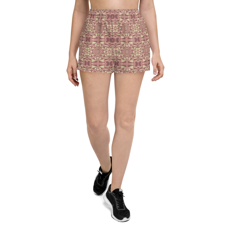 Product name: Recursia Mind Gem Women's Athletic Short Shorts In Pink. Keywords: Athlesisure Wear, Clothing, Men's Athletic Shorts, Print: Mind Gem