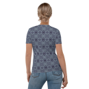 Product name: Recursia Mind Gem Women's Crew Neck T-Shirt In Blue. Keywords: Clothing, Print: Mind Gem, Women's Clothing, Women's Crew Neck T-Shirt