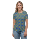 Product name: Recursia Mind Gem Women's Crew Neck T-Shirt. Keywords: Clothing, Print: Mind Gem, Women's Clothing, Women's Crew Neck T-Shirt