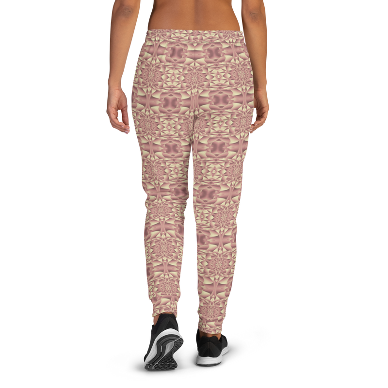 Product name: Recursia Mind Gem Women's Joggers In Pink. Keywords: Athlesisure Wear, Clothing, Print: Mind Gem, Women's Bottoms, Women's Joggers